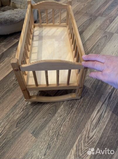 Кроватка -качалка для куклы. Дерево натуральное