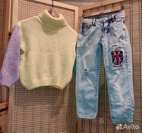 Свитер DeFacto и джинсы Gulliver модные на 7 лет