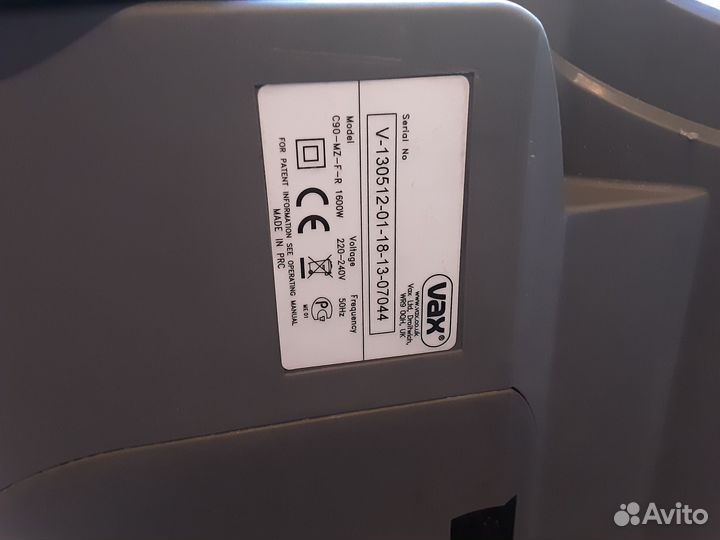 Пылесос VAX модель С90- MZ- F-R 1600 W