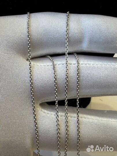 Золотая цепь якорная белое золото