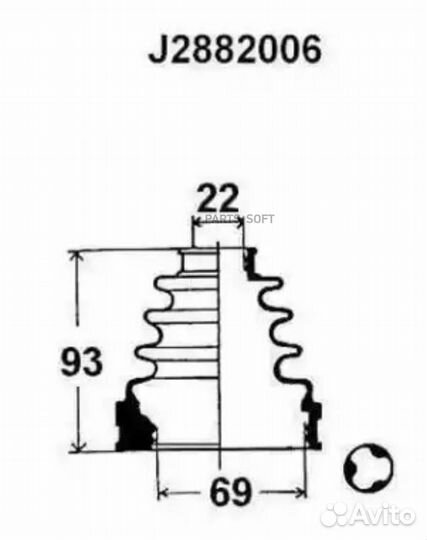 Nipparts J2882006 Пыльник шруса к/т