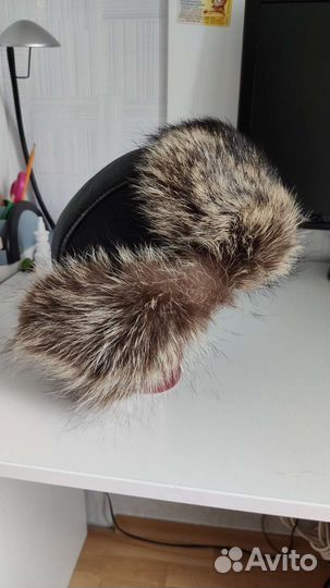 Шапка зимняя детская с мехом волка