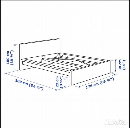 Кровать двухспальная 160 200 IKEA бу с матрасом