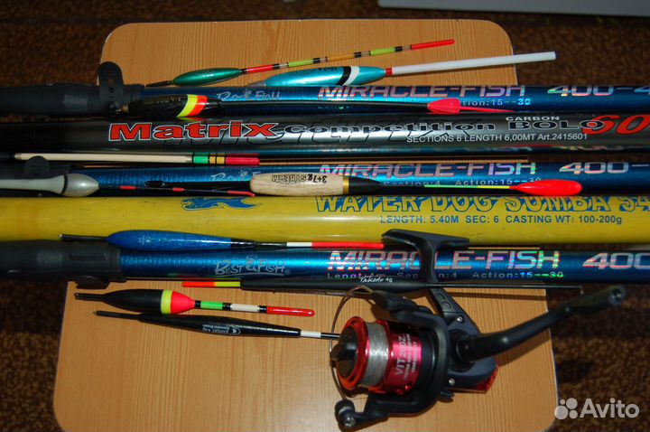 Удочки 4-5-6м.,поплавки,косынки,рамки,стульчик