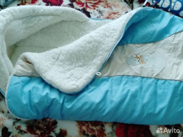 Зимний конверт в коляску на овчине