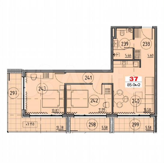 2-к. квартира, 85 м² (Грузия)