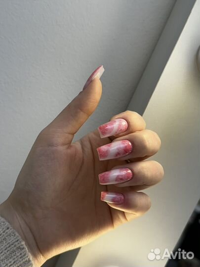 Маникюр наращивание ногтей