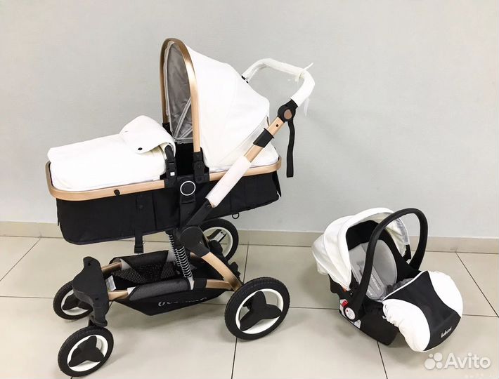 Детская коляска, 3 в 1, эко-кожа, все новые