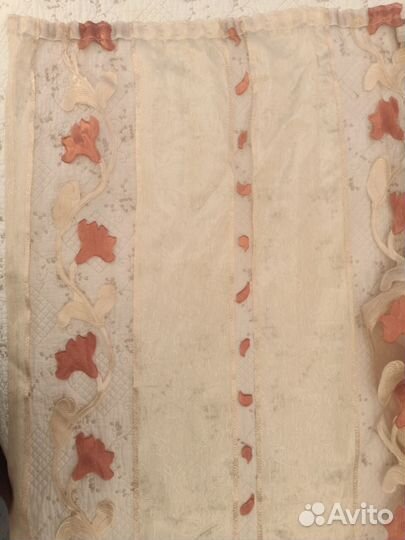 Тюль золотистый