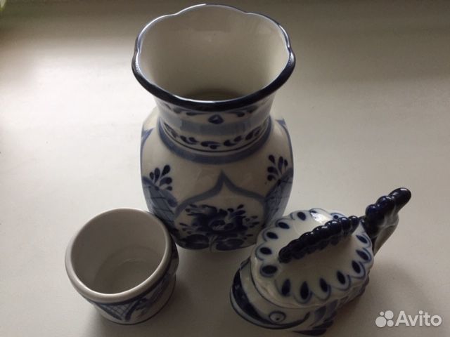 Гжель вазочка стопка рыбка