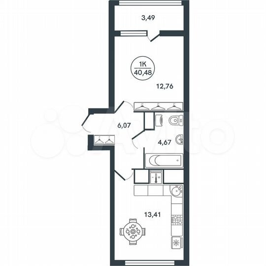 1-к. квартира, 40,5 м², 11/17 эт.
