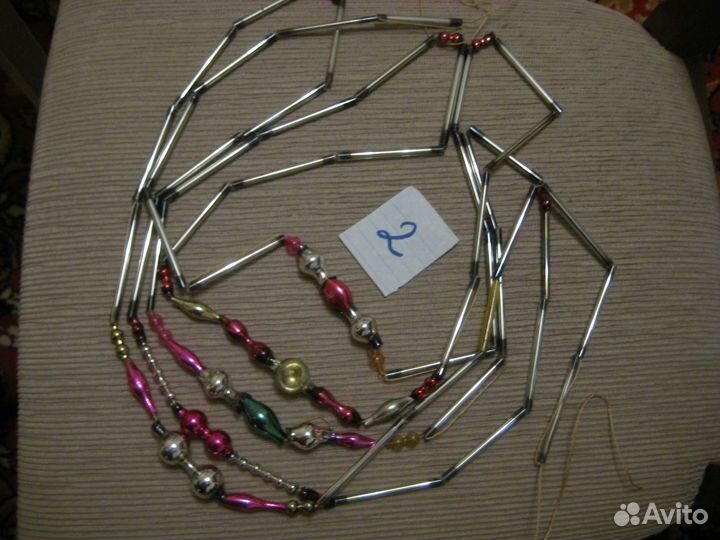 Новогодние игрушки стеклянные бусы СССР