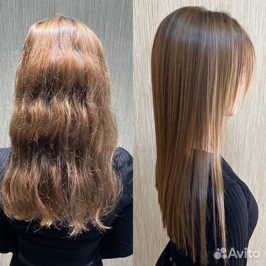 Кератиновое выпрямление волос