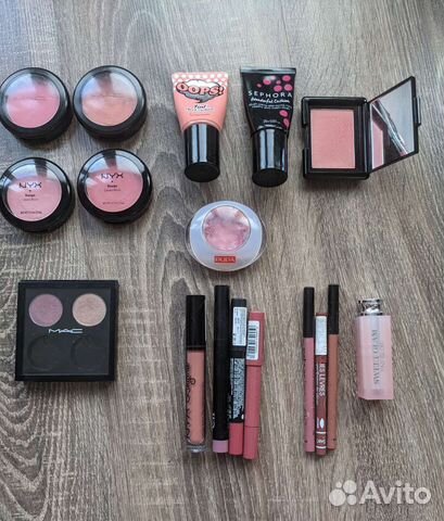 MAC, NYX румяна, тени, помады, карандаши