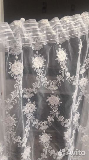 Тюль готовая с лентой 614 на 250 новая Турция