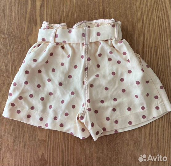 Шорты Zara с поясом в горошек