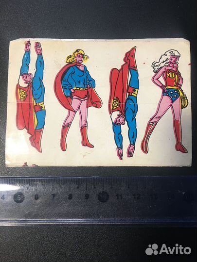 Супермен и чудо-женщина наклейка СССР