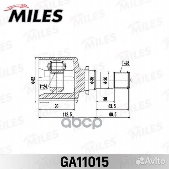 ШРУС внутренний левый Mazda 3 BK 03-09 GA11015