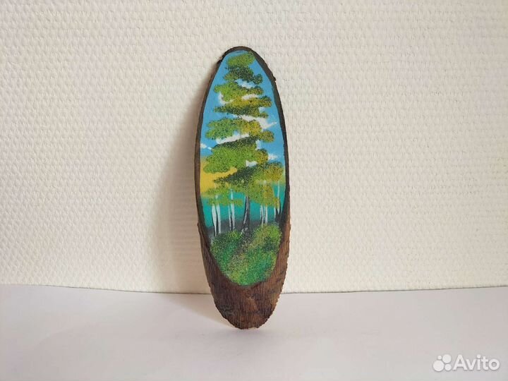 Картина на спиле дерева каменная крошка