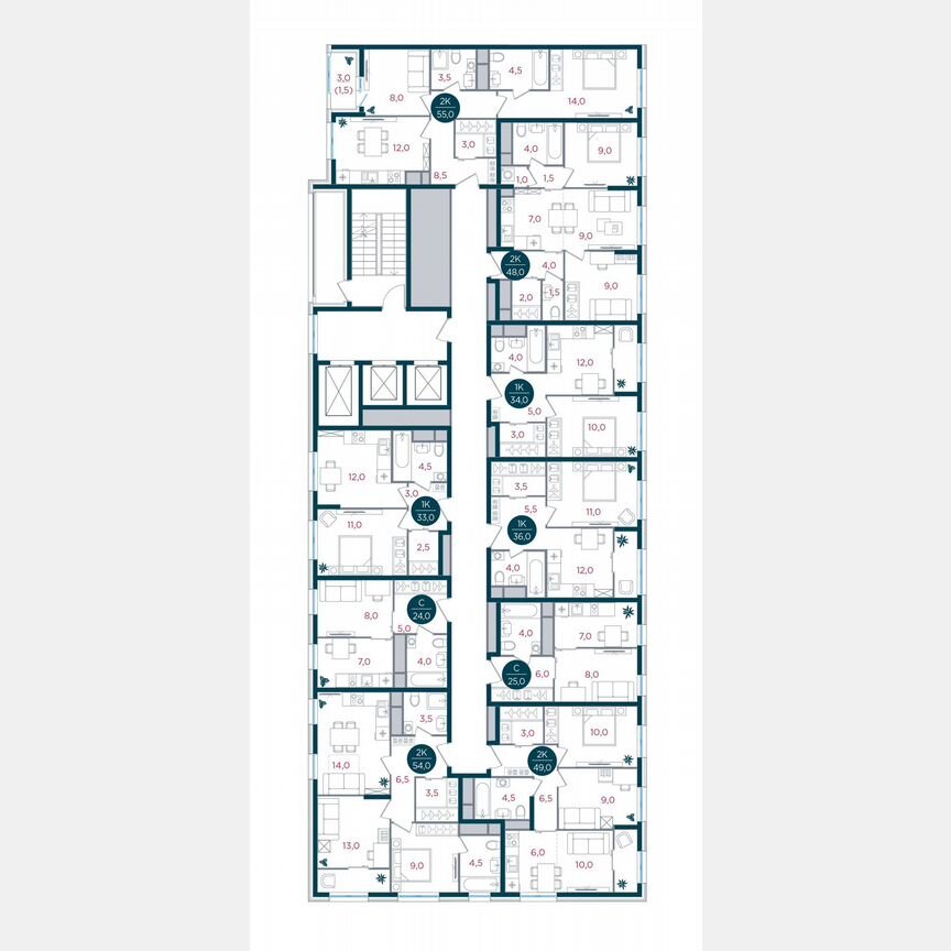 Квартира-студия, 24 м², 12/17 эт.