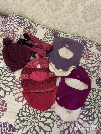 Шапка шлем для девочки 50 52