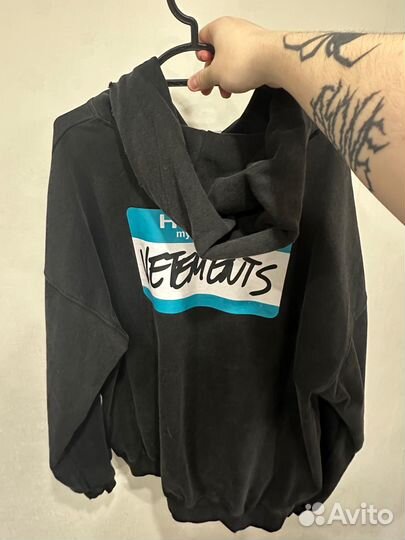 Зип худи vetements hello my name is