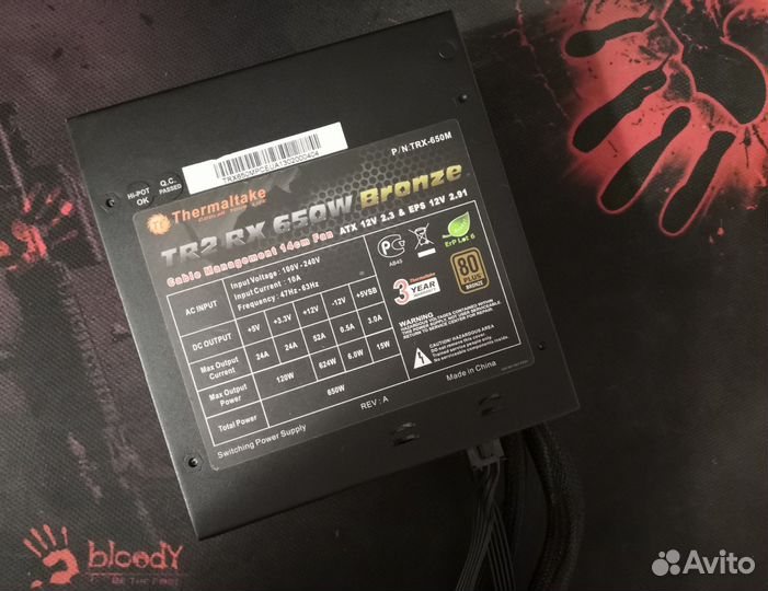 Блок питания Thermaltake TR2 650w80, Plus Bronze