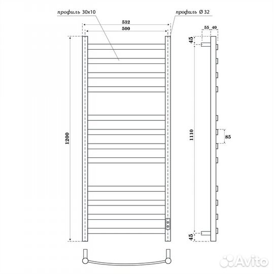 Полотенцесуш. Элек Point П12 500x1200 pn17852w