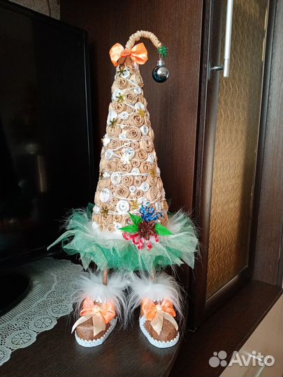 Елка новогодняя топотушка, ручная работа