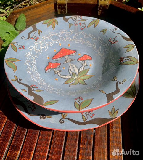 Тарелка керамика ручная работа