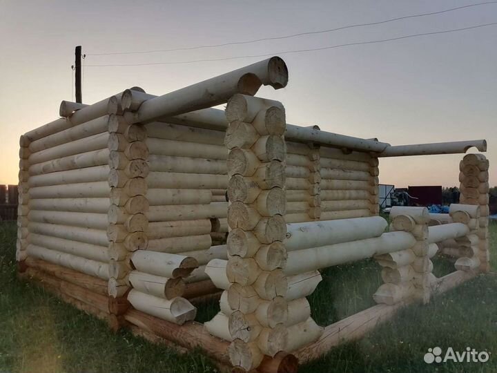 Срубы бань из оцилиндрованного бревна