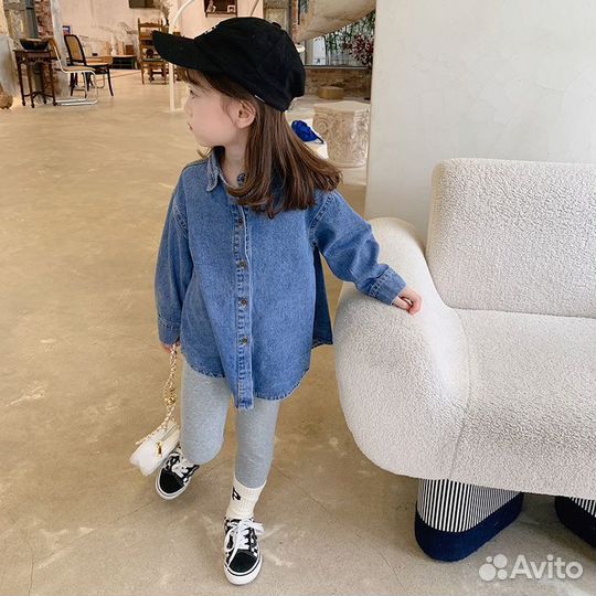 Джинсовая рубашка детская