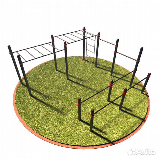 Т-038 Два рукохода, турники, брусья разной высоты