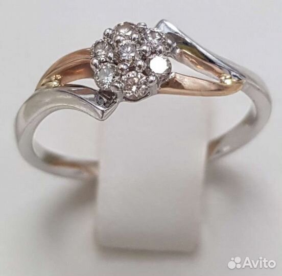 Золотое кольцо с бриллиантами размер 16.5