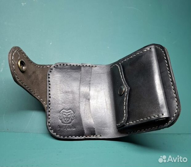 Кошелек с монетницей мужской ручная работа