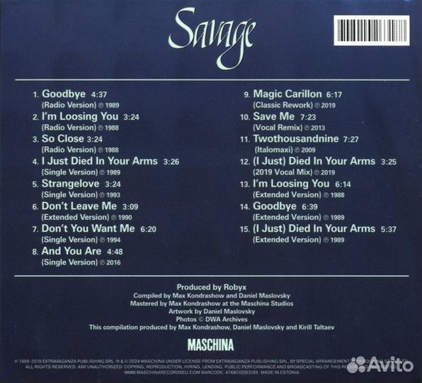 SavageGoodbye: The Singles 1988-20192024 (CD)