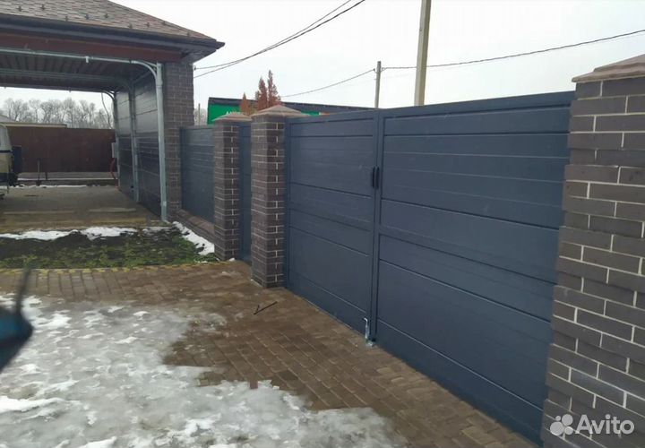 Распашные ворота под ключ фирм Alutech установка