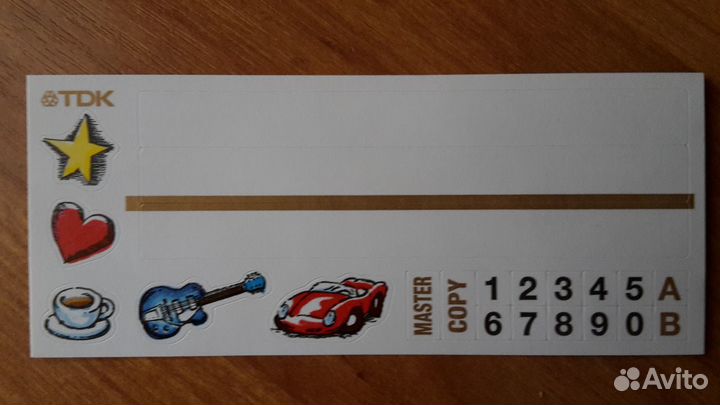 Наклейки от кассет 29 штук разных