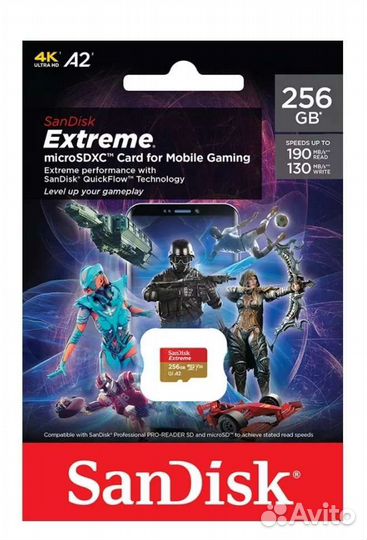 Оригинал Карта памяти Sandisk 128Gb-1Tb до 190Mb/s