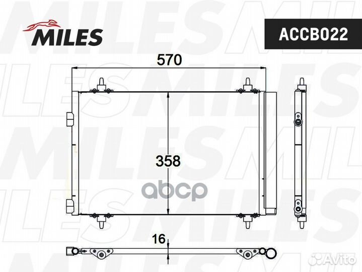 Радиатор кондиционера (конденсор) accb022 Miles