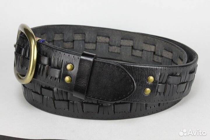 Мужской кожаный ремень, плетёнка, 40 мм