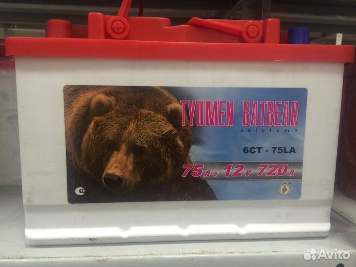 75Ач Аккумулятор Tyumen BatBear 6ст-75