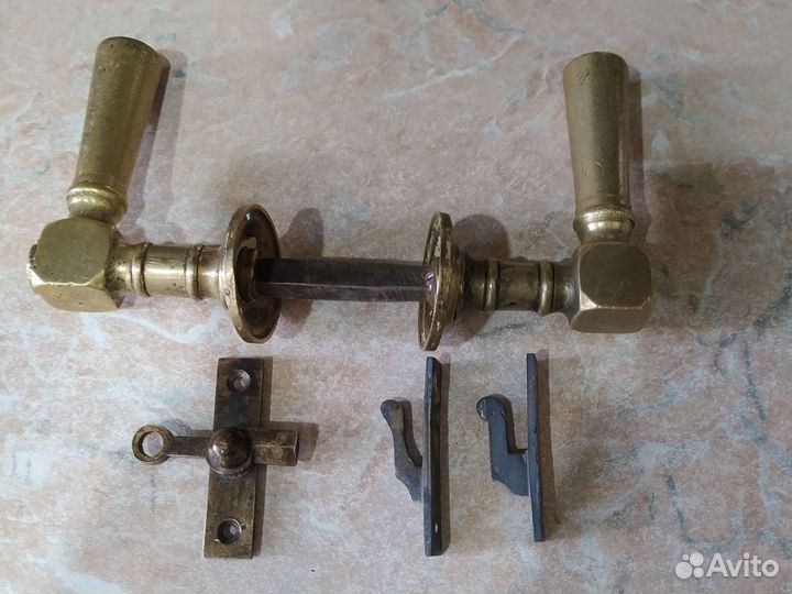 Дверная ручка латунь старинная