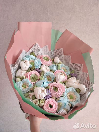 Букеты из зефира и маршмеллоу