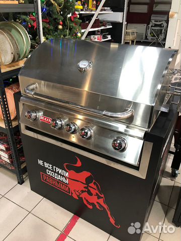 Встраиваемый газовый гриль bull Angus4-х горелки