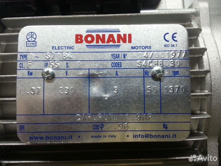 Электродвигатель Bonani Италия 220в 1370 обор
