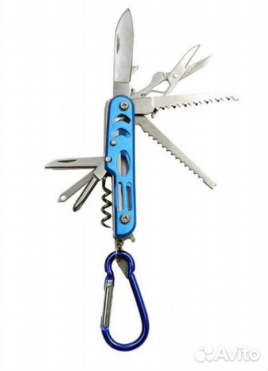 Мультитул с карабином 12 предметов следопыт