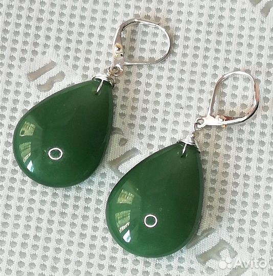 Серьги с авантюрином юв.сплав С498