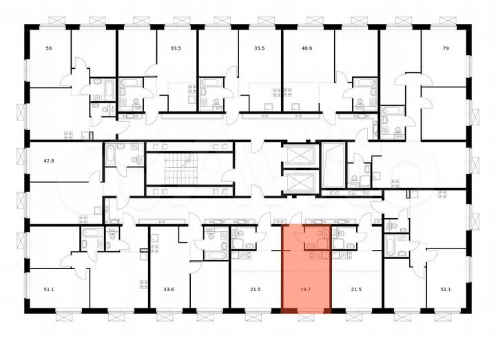 Квартира-студия, 19,7 м², 10/17 эт.