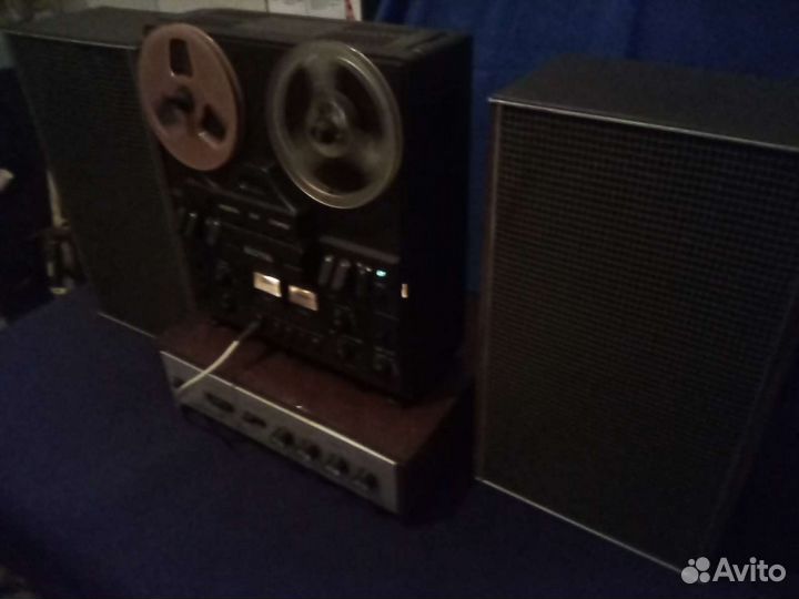 Катушечный магнитофон нота 203 с акустикой 1980-х